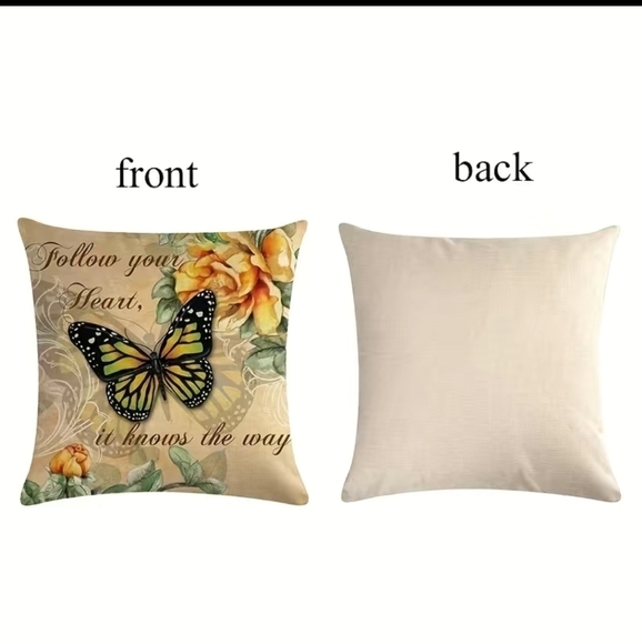 New Butterfly home decor accent pillow case zipper closure - Picture 3 of 5